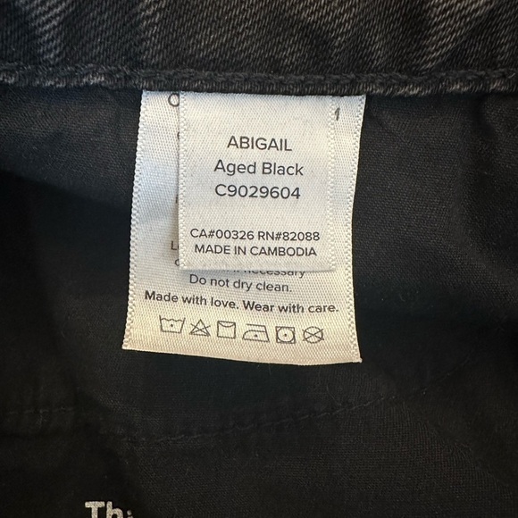 Outland Denim Abigail Straight Leg High Rise Jeans Aged Black 26 - Picture 9 of 10